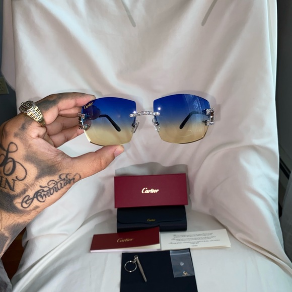 Cartier Other - Cartier Silver C Wire W/ Blue lens